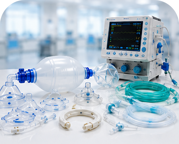 Equipos médicos para terapia respiratoria y soporte vital